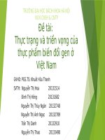 Thực trạng và triển vọng của thực phẩm biến đổi gen ở Việt Nam