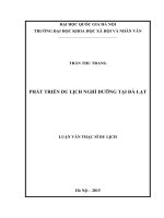 DSpace at VNU: Phát triển du lịch nghỉ dưỡng tại Đà Lạt