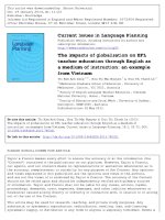 DSpace at VNU: The impacts of globalisation on EFL teacher education through English as a medium of instruction: An example from Vietnam