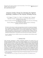 DSpace at VNU: Response Surface Design for Estimating the Optimal Operating Conditions in the Polymer Flooding Process