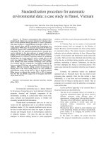 Standardization procedure for automatic environmental data A case study in Hanoi, Vietnam
