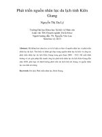 DSpace at VNU: Phát triển nguồn nhân lực du lịch tỉnh Kiên Giang