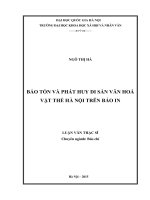 DSpace at VNU: Bảo tồn và phát huy di sản văn hóa vật thể Hà Nội trên báo in