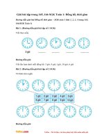 giai bai tap trang 165 166 sgk toan 1 dong ho thoi gian