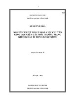 DSpace at VNU: Nghiên cứu về tối ưu hóa việc chuyển giao dọc giữa các môi trường mạng không dây di động khác nhau