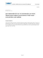 Bài viết Tình huống 7. Quy định về các tỉ lệ đảm bảo an toàn trong hoạt động ngân hàng ở Việt Nam - Con đường gập ghềnh