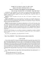 DSpace at VNU: Nghiên cứu giá trị của chụp cắt lớp vi tính trong chẩn đoán viêm ruột thừa cấp 1.Doãn Văn Ngọc