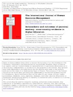 DSpace at VNU: Antecedents and outcomes of personal mastery: cross-country evidence in Higher Education