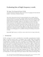 Evaluating lists of high frequency words