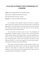 DSpace at VNU: Analysis of production subsidies to farmers