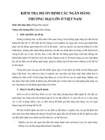 DSpace at VNU: Kiểm tra độ ổn định các ngân hàng thương mại lớn ở Việt Nam