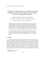 DSpace at VNU: The impact of confined phonons on the nonlinear absorption coefficient of a strong electromagnetic wave by confined electrons in compositional superlattices