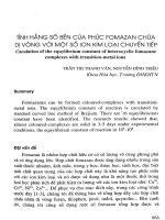 DSpace at VNU: Tính hằng số bền của phức Fomazan chứa dị vòng với một số ion kim loại chuyển tiếp