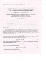 DSpace at VNU: Stability Radius of Linear Dynamic Equations with Constant Coefficients on Time Scales