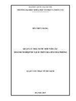 DSpace at VNU: Quản lý nhà nước đối với các doanh nghiệp du lịch trên địa bàn Hải Phòng