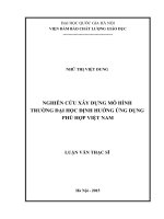 DSpace at VNU: Nghiên cứu xây dựng mô hình trường đại học định hướng ứng dụng phù hợp Việt Nam