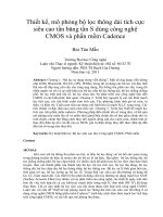 DSpace at VNU: Thiết kế, mô phỏng bộ lọc thông dải tích cực siêu cao tần băng tần S dùng công nghệ CMOS và phần mềm Cadence