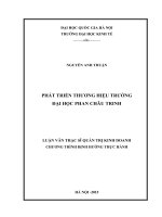 DSpace at VNU: PHÁT TRIỂN THƯƠNG HIỆU TRƯỜNG ĐẠI HỌC PHAN CHÂU TRINH