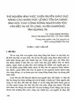 DSpace at VNU: Thử nghiệm hình thức tuyên truyền giáo dục nâng cao nhận thức về bảo tồn đa dạng sinh học cho cộng đồng người dân tộc Vân Kiều tại xã Tà Long, huyện Đakrông, tỉnh Quảng Trị