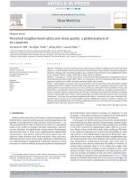 Perceived neighborhood safety and sleep quality A global analysis of six countries