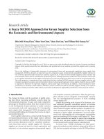 DSpace at VNU: A Fuzzy MCDM Approach for Green Supplier Selection from the Economic and Environmental Aspects
