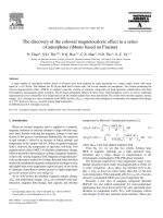 DSpace at VNU: The discovery of the colossal magnetocaloric effect in a series of amorphous ribbons based on Finemet