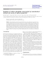 DSpace at VNU: Synthesis of indium phosphide nanocrystals by sonochemical method and survey of optical properties
