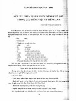 DSpace at VNU: Kết cấu chủ - vị làm chức năng chủ ngữ trong câu tiếng Việt và tiếng Anh