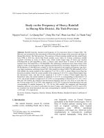 DSpace at VNU: Study on the frequency of heavy rainfall in Huong Khe district, Ha Tinh province