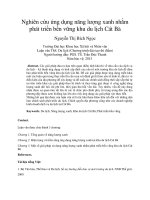 DSpace at VNU: Nghiên cứu ứng dụng năng lượng xanh nhằm phát triển bền vững khu du lịch Cát Bà