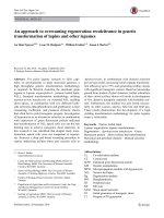DSpace at VNU: An approach to overcoming regeneration recalcitrance in genetic transformation of lupins and other legumes