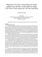 DSpace at VNU: Pháp luật về tổ chức và hoạt động của doanh nghiệp cung cấp dịch vụ đưa người lao động Việt Nam ra nước ngoài làm việc theo hợp đồng