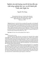 DSpace at VNU: Nghiên cứu ảnh hưởng của đô thị hóa đến sản xuất nông nghiệp khu vực ven đô thành phố Vinh, tỉnh Nghệ An