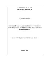 DSpace at VNU: Sử dụng công cụ phái sinh để phòng ngừa rủi ro trong hoạt động xuất khẩu Cà phê của các doanh nghiệp Việt Nam