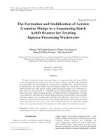 DSpace at VNU: The Formation and Stabilization of Aerobic Granular Sludge in a Sequencing Batch Airlift Reactor for Treating Tapioca-Processing Wastewater