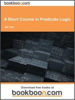 A Short Course in Predicate Logic