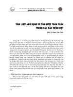 DSpace at VNU: Tỉnh lược ngữ dụng và tỉnh lược toàn phần trong văn bản tiếng Việt