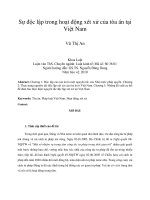 DSpace at VNU: Sự độc lập trong hoạt động xét xử của tòa án tại Việt Nam