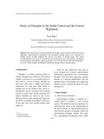 Study on Droughts in the South Central and the Central Highlands
