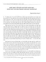 DSpace at VNU: Kiến thức về ngôn ngữ đất nước học, ngôn ngữ văn hóa trong giáo dục ngoại ngữ