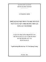 DSpace at VNU: Thiết kế dạy học phần văn học dân gian (Ngữ văn 10, Tập 1) theo hướng tiếp cận năng lực người học