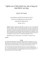 DSpace at VNU: Nghiên cứu về điều khiển truy cập sử dụng mô hình RBAC mở rộng