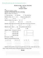 Đề kiểm tra cuối HK1 toán lớp 2 năm học 2017   2018 (sưu tầm 3)_Có ma trận