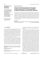 DSpace at VNU: Study of the determination of inorganic arsenic species by CE with capacitively coupled contactless conductivity detection