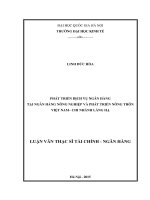 DSpace at VNU: Phát triển dịch vụ ngân hàng tại Ngân hàng Nông nghiệp và Phát triển Nông thôn Việt Nam - Chi nhánh Láng Hạ