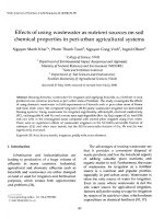 DSpace at VNU: Effects of using wastewater as nutrient sources on soil chemical properties in peri-urban agricultural systems