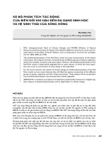 DSpace at VNU: SƠ BỘ PHÂN TÍCH TÁC ĐỘNG CỦA BIẾN ĐỔI KHÍ HẬU ĐẾN ĐA DẠNG SINH HỌC VÀ HỆ SINH THÁI CỬA SÔNG HỒNG 24. MAI DINH YEN