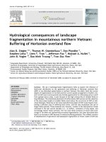 DSpace at VNU: Hydrological consequences of landscape fragmentation in mountainous northern Vietnam: Buffering of Hortonian overland flow