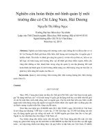DSpace at VNU: Nghiên cứu hoàn thiện mô hình quản lý môi trường đảo cò Chi Lăng Nam, Hải Dương
