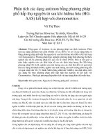 DSpace at VNU: Phân tích các dạng antimon bằng phƣơng pháp phổ hấp thụ nguyên tử sau khi hidrua hóa (HG-AAS) kết hợp với chemometrics